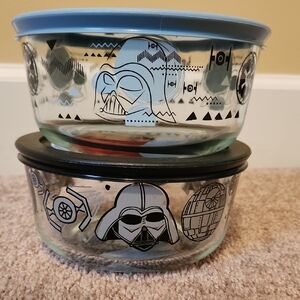 Star Wars Pyrex Special Edition Glass Food Storage Bowls, 4 cups each, new